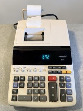 SHARP Calculator Adding Machine EL-1197PIII 12 Digit  Electronic 2 Color TESTED!
